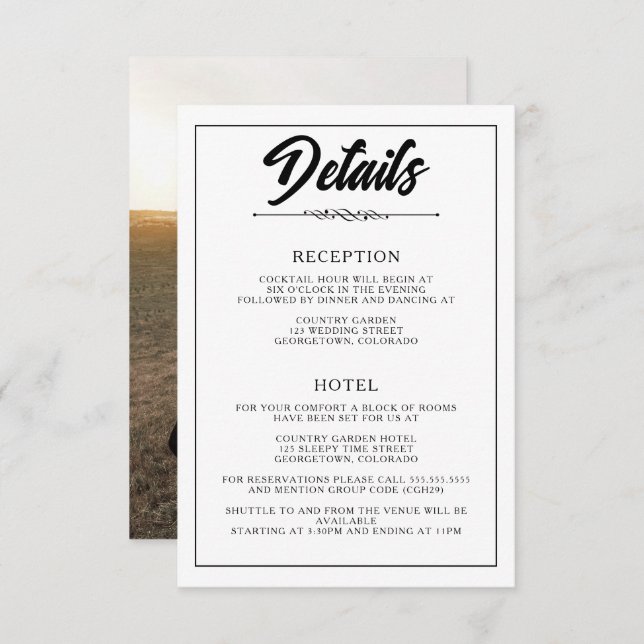 Casual Photo Enclosure Card (Front/Back)