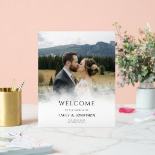 Casual Photo Overlay Script Welcome to Wedding Acrylic Sign