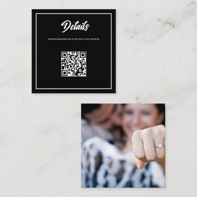 Casual Photo QR Code Enclosure Card (Front/Back)