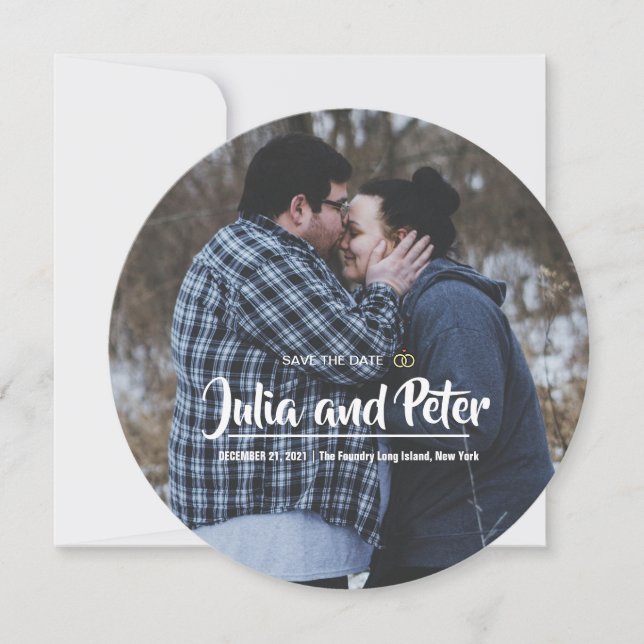 Casual Photo Save The Date Round Wedding Invitation (Front)