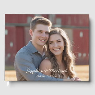 Casual Photo Wedding Guest Book Template Custom