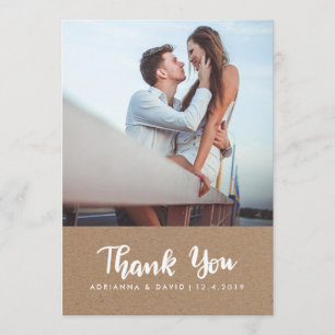 Casual Photo Wedding Thank You Kraft Paper