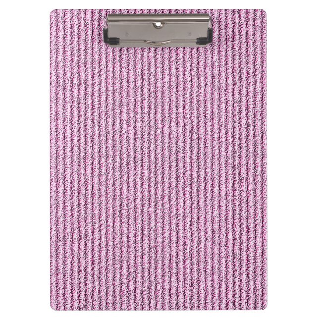 Casual Pink Corduroy Stripe Pattern Clipboard (Front)