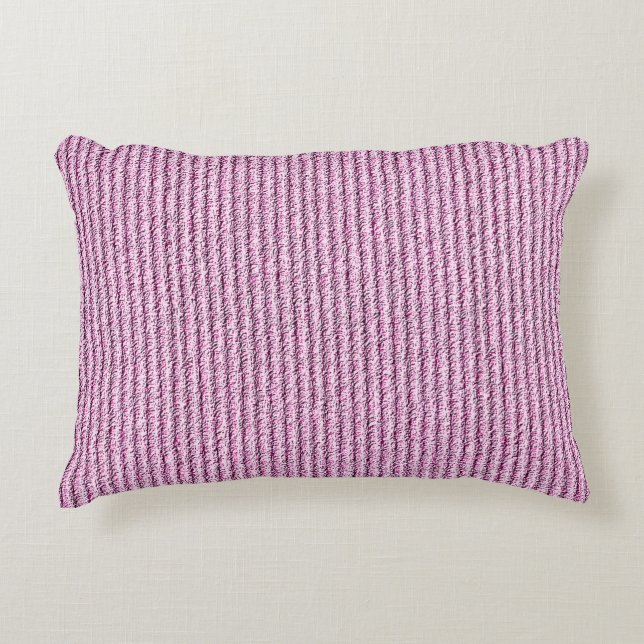 Casual Pink Corduroy Stripe Pattern Decorative Cushion (Front)