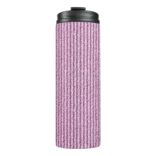 Casual Pink Corduroy Stripe Pattern Thermal Tumbler