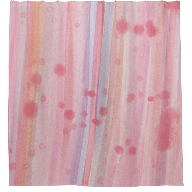 Casual Pink Watercolor Shower Curtain (Front)