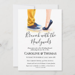 Casual Post-Wedding Brunch Modern Calligraphy  Invitation