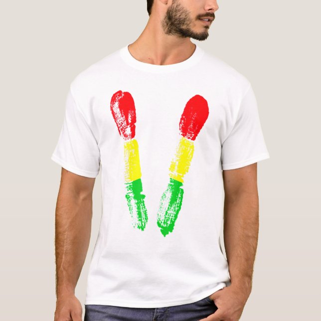 Casual Reggae Drum Sticks Reggaeton Jamaica Music T-Shirt (Front)