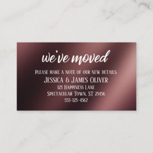 Casual Rose Gold Ombre "We've Moved" Card