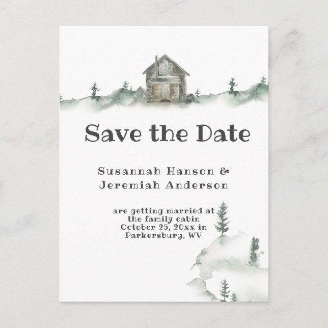 Casual Rustic Family Cabin Save the Date | Announcement Postcard (Front)