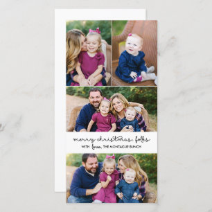 Casual Script 4 Photo Christmas Holiday One Sided