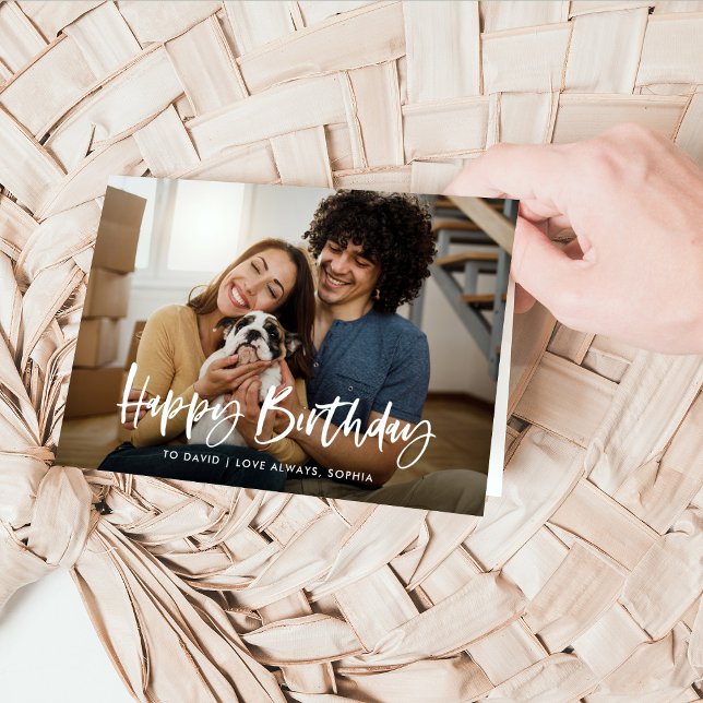 Casual Script and Photo | Happy Birthday Card (Creator Uploaded)