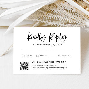 Casual Script   Combo and Traditional with QR Code RSVP Card