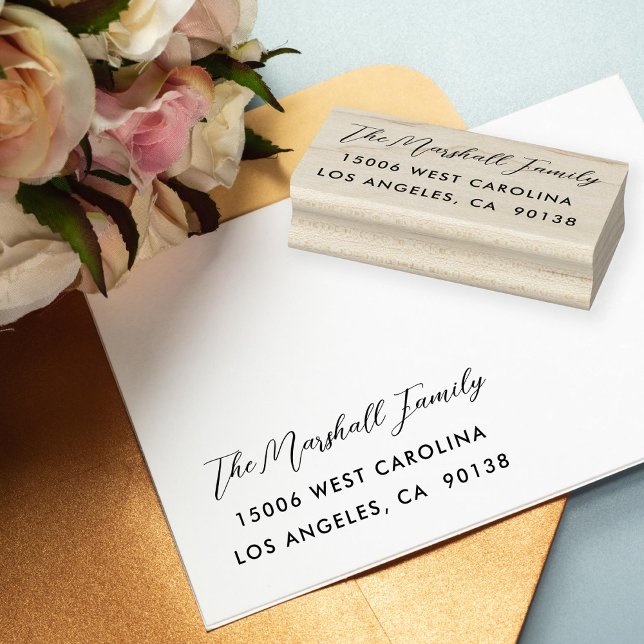 Casual Script Custom Return Address Rubber Stamp (Creator Uploaded)
