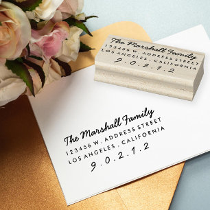 Casual Script Custom Return Address Rubber Stamp