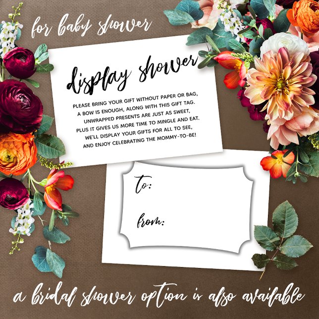 Casual Script Display Baby Shower No Gift Wrap Enclosure Card (Creator Uploaded)