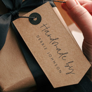 Casual Script Handwritten Font Style "Handmade by" Rubber Stamp