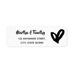 Casual Script & Heart Doodle Black