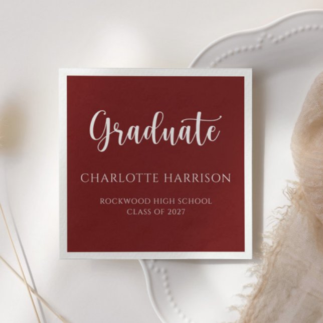 Casual Script Modern Graduation Paper Napkin (Creator Uploaded)