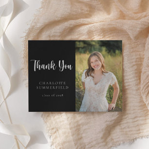 Casual Script Modern Graduation Thank You Card