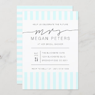 Casual Script   Modern Mint Bridal Shower Invitation