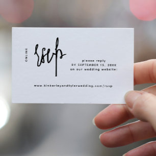 Casual script modern wedding online rsvp enclosure card