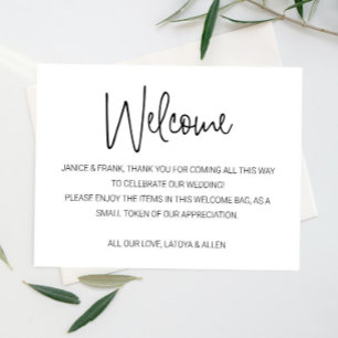 Casual Script Names Welcome Wedding Gift Basket