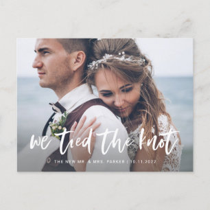 Casual Script   Photo Elopement Announcement Postcard