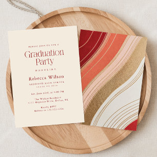 Casual Script Retro Glitter Graduation Thank You Card