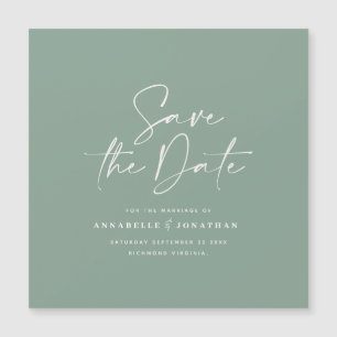 Casual script sage green typography wedding save t