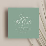 Casual script sage green typography wedding save the date<br><div class="desc">Casual script sage green typography wedding save the date announcement.</div>