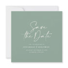 Casual script sage green typography wedding