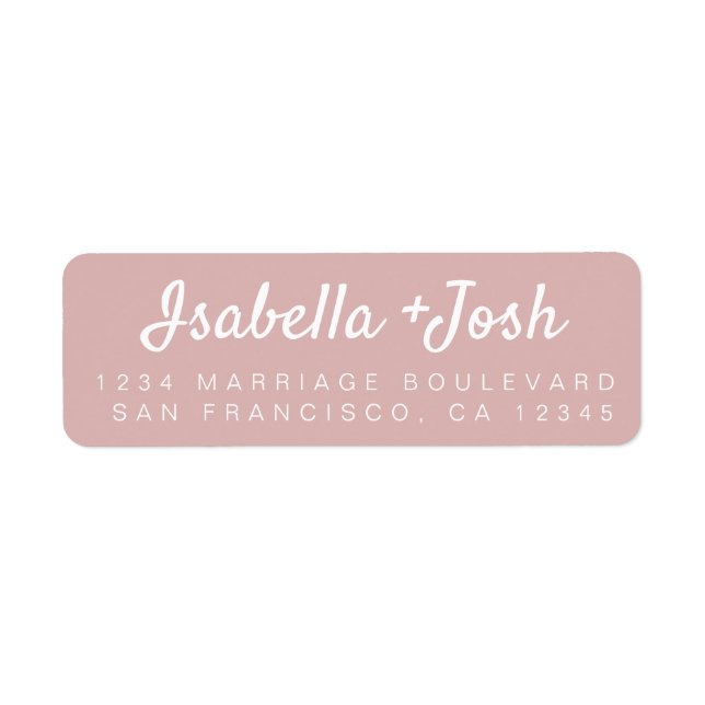 Casual Script Silver Pink Wedding Return Address (Front)