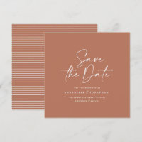 Casual script terracotta typography wedding