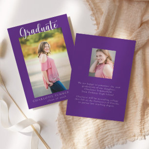 Casual Script Two Photo Graduation Announcement