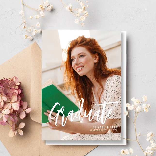 Casual Script | Two Photo Graduation Announcement (Creator Uploaded)