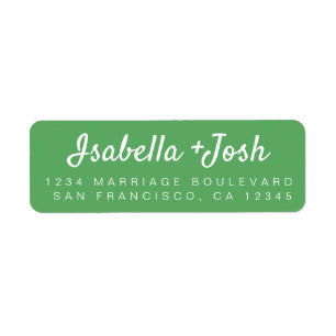 Casual Script Vibrant Green Wedding Return Address