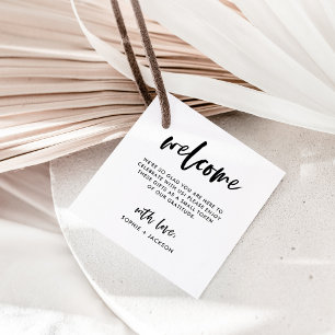 Casual Script   Wedding Welcome Gift Bag or Basket Favour Tags