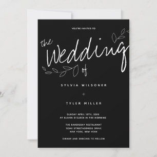 Casual Simple Modern Black Typography Invitation
