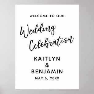 Casual, Simple Wedding Celebration Welcome Sign