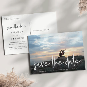 Casual Sketch Photo Save the Date Announcement Postcard
