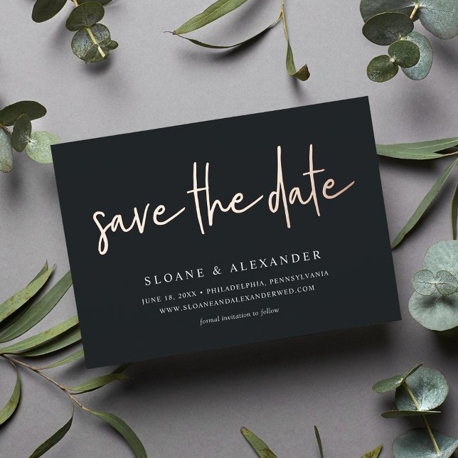 Casual Sketch Rose Gold | Modern Wedding Save The  (Creator Uploaded)