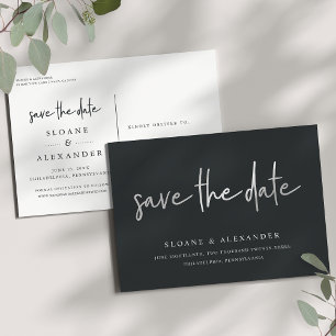 Casual Sketch Silver   Modern Save the Date Announcement Postcard