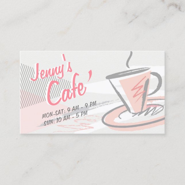 Casual Style Cafe / Coffee Shop Business Card (Front)