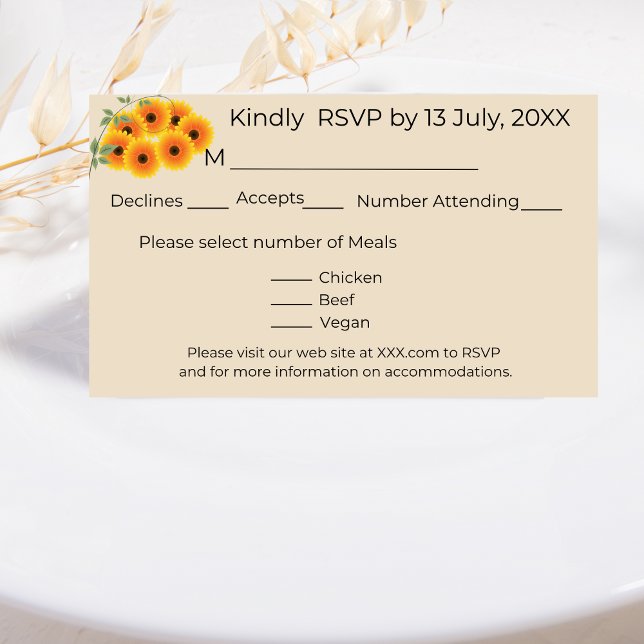 Casual Sunflower RSVP Card (Creator Uploaded)
