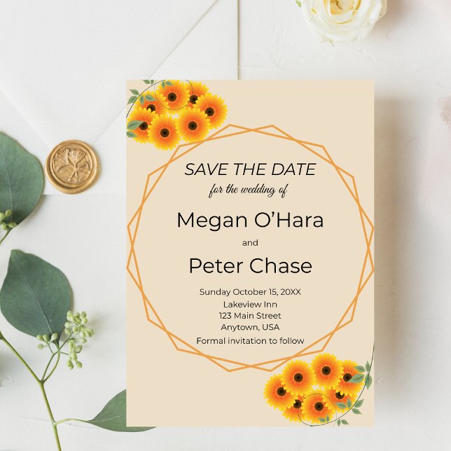 Casual Sunflower Wedding Save The Date (Creator Uploaded)