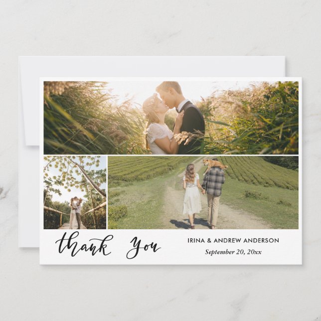 Casual Thank You Script Wedding Photo (Front)