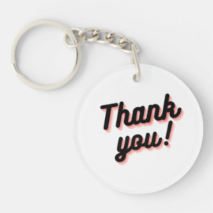 Casual Thanks Charm Key Ring