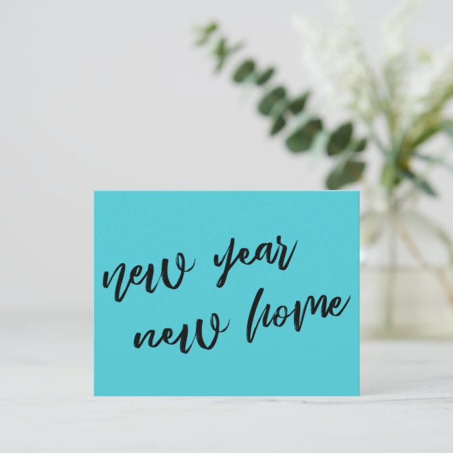 Casual Turquoise New Year New Home Announcement (Standing Front)