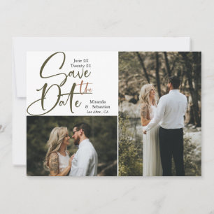 Casual Typography Earthtones 2 Photo Save The Date